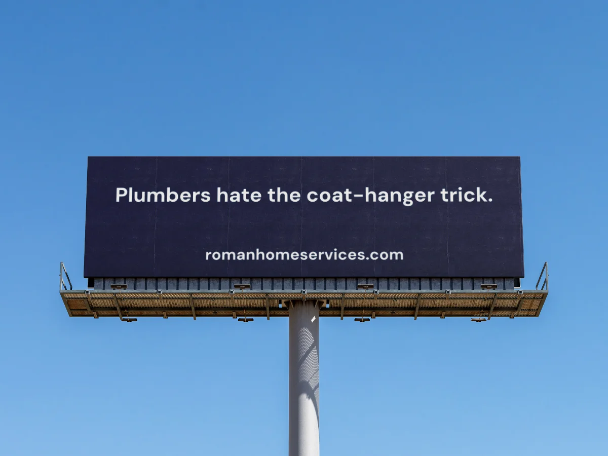 Roman Home Services highway billboard mockup on I-94 Milwaukee